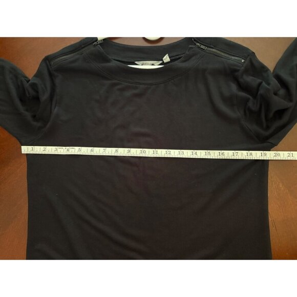 Athleta Studio Zip Boatneck Casual Top Zip Shoulder Details Size Small Tall - Picture 12 of 14